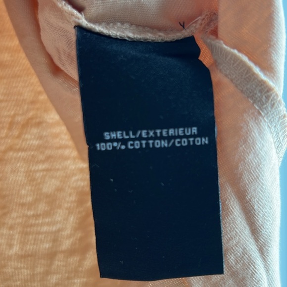 Seven for all mankind Size L Tan Big Puff Sleeve V Neck T-Shirt Top - Picture 5 of 11